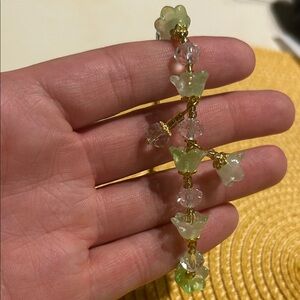 Elegant Green Floral Drop Earrings